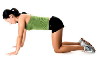 with osteochondrosis, exercises are performed on all fours to relieve the load on the spine