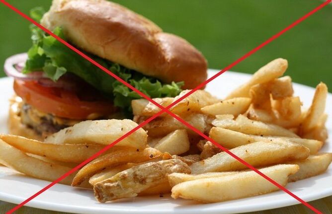 Ban on fast food for osteochondrosis of the spine