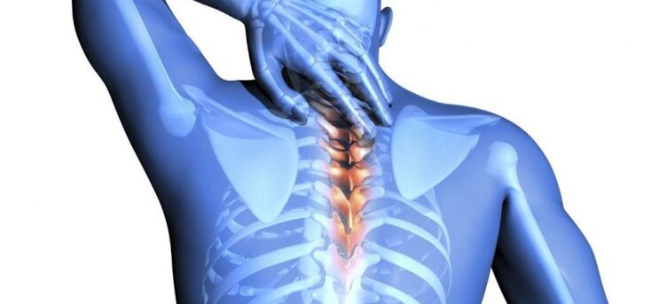 damage to the spine as the cause of pain between the shoulder blades